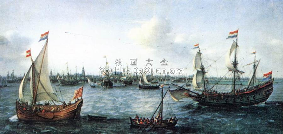 The Harbour in Amsterdam - 亨德里克·科内利斯·维姆